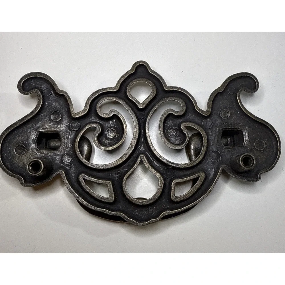 Vintage‎ Brass Scroll Bail Drawer Pulls Pierced Design Matching Set of 8